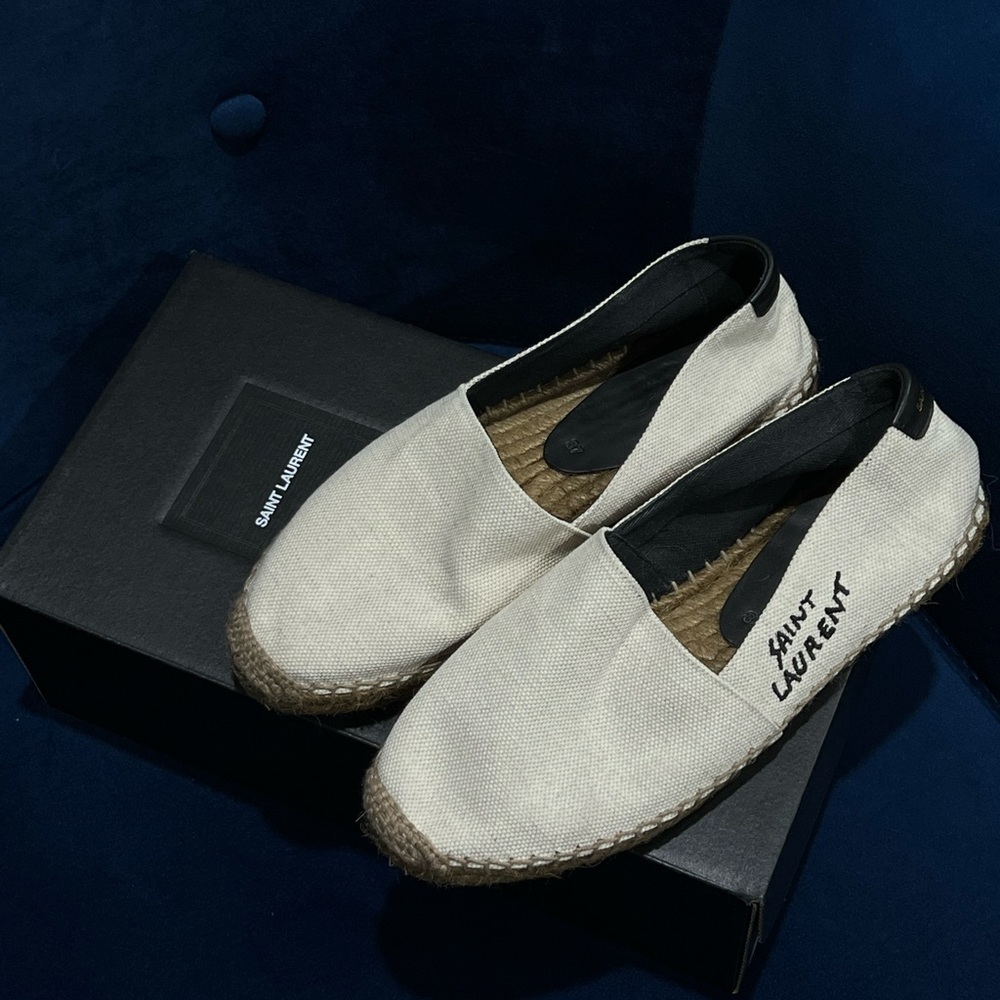 New Saint Laurent size 37 woman beige espadrilles
